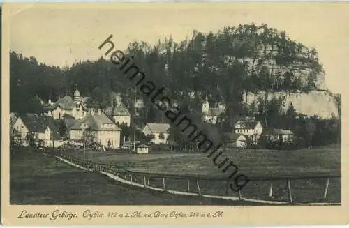 Oybin mit Berg Oybin - Foto-Ansichtskarte - Verlag Franz Pietschmann Görlitz