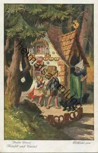 Hänsel und Gretel - signiert O. Kubel - Verlag Farbenphotographische Gesellschaft mbH Stuttgart