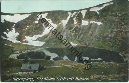 Riesengebirge - Der kleine Teich mit Baude