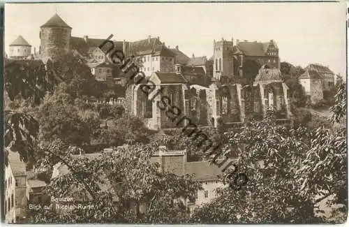 Bautzen - Blick auf Nicolai-Ruine - Foto-Ansichtskarte - Verlag Trinks & Co. GmbH Leipzig