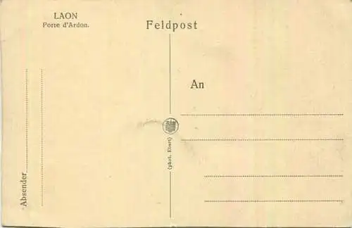 Laon - Porte d'Ardon - Feldpostkarte