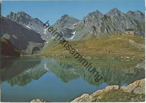 Berggasthaus Pizolhütte - Blick auf Wangsersee und Wildseelücke - Verlag Foto Fetzer Bad Ragaz