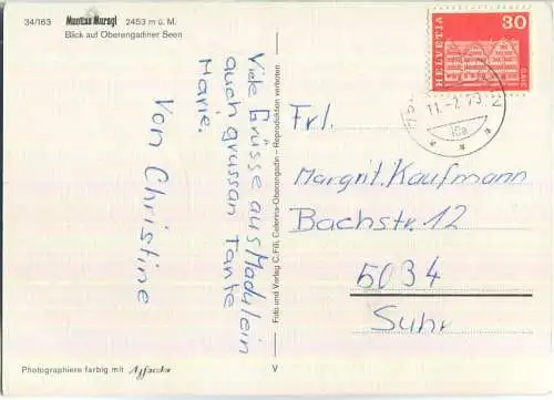 Muottas Muragl - Bahn - Blick auf Oberengadiner Seen - Verlag C. Filli Celerina-Oberengadin