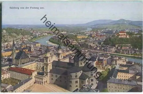 Salzburg von der Festung aus - Farbige Naturaufnahme Verlag J. Huttegger Salzburg