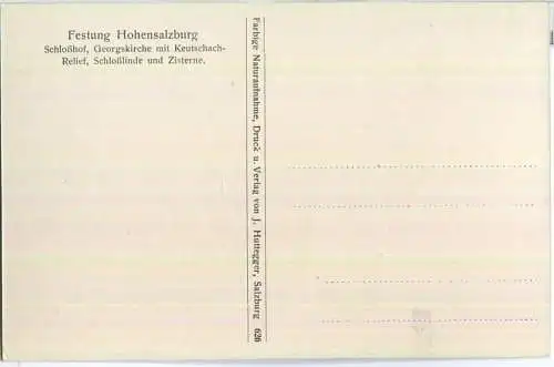 Auf Hohensalzburg - Schlosslinde und Zisterne - Farbige Naturaufnahme Verlag J. Huttegger Salzburg