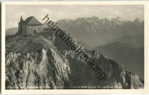 Villacher Alpe Dobratsch - Deutsche Kirche mit Blick gegen die Julischen Alpen - Foto-Ansichtskarte