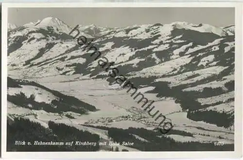 Blick vom Hahnenkamm auf Kirchberg mit Hohe Salve - Foto-Ansichtskarte - Tiroler Kunstverlag Innsbruck