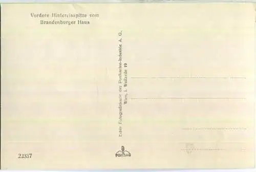 Vordere Hintereisspitze vom Brandenburger Haus - Foto-Ansichtskarte - Postkarten-Industrie AG Wien 30er Jahre