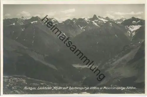 Holzgau - Lechtaler Alpen mit Wetterspitze und Parseierspitze - Foto-Ansichtskarte - Verlag Josef Gail München