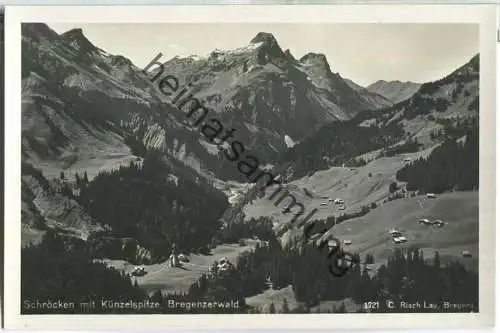 Schröcken mit Künzelspitze - Bregenzerwald - Foto-Ansichtskarte - Verlag C. Risch-Lau Bregenz