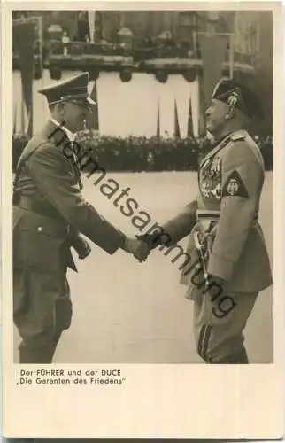 Der Führer und der Duce - Hitler und Mussolini - Die Garanten des Friedens - Verlag Photo Hoffmann München