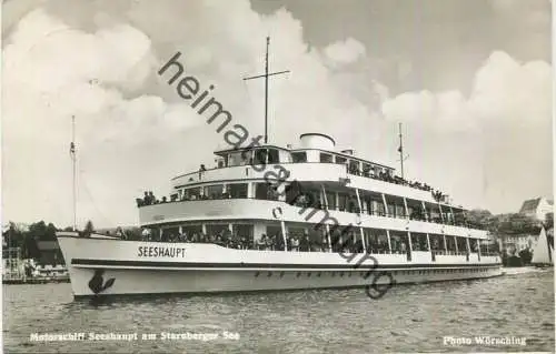 Motorschiff Seeshaupt am Starnberger See - Foto-AK - Verlag R. Wörsching Starnberg gel. 1958