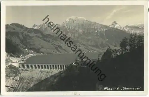 Wäggithal Staumauer - Foto-Ansichtskarte - Verlag Phot. Oetiker Männedorf - Feldpost - leichte Gebrauchsspuren (E93360y)