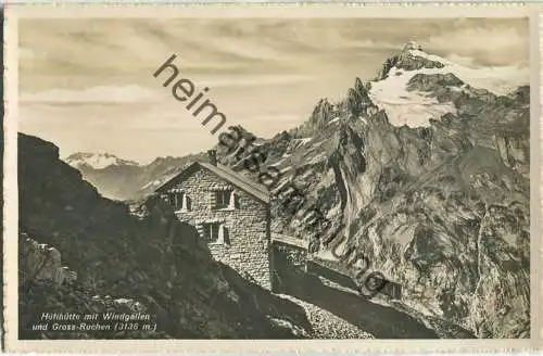 Hüfihütte mit Windgällen und Gross-Ruchen - Foto-Ansichtskarte - Verlag J. Gaberell Thalwil