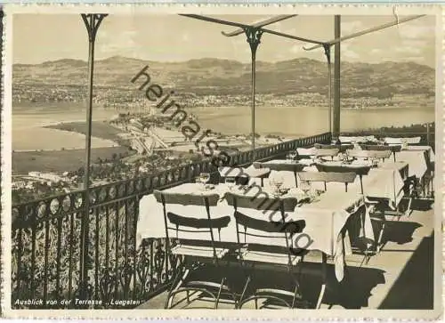 Ausblick von der Terrasse Luegeten ob Pfäffikon - Foto-Ansichtskarte - Verlag Globetrotter GmbH Luzern