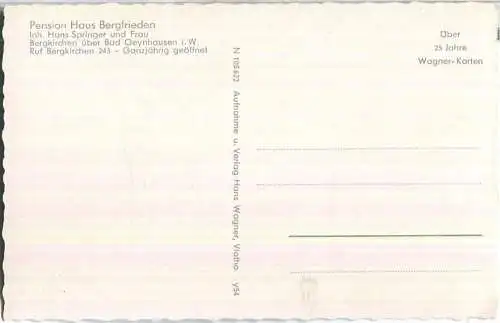 Bad Oeynhausen - Pension Haus Bergfrieden - Inhaber Hans Springer und Frau - Verlag Hans Wagner Vlatho