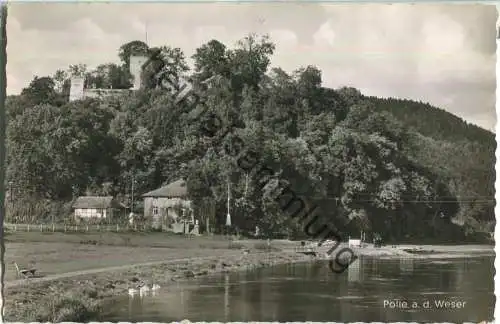 Polle - Hotel Restaurant und Pensionshaus Zur Burg - Foto-Ansichtskarte - Cramers Kunstanstalt Dortmund