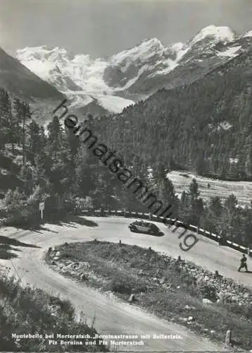 Montebello bei Morteratsch - Berninastrasse mit Bellavista - Foto-AK Grossformat - Verlag Photoglob Wehrli AG Zürich