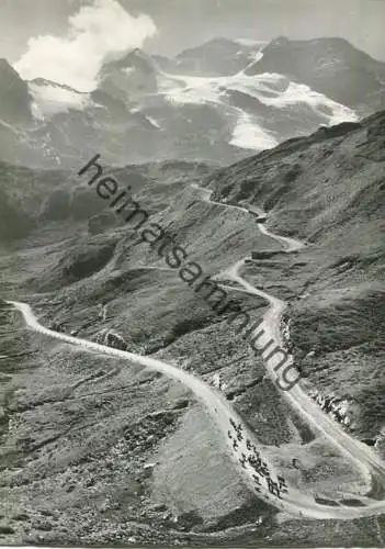 Bernina Strasse zwischen La Rosa und Passhöhe - Cambrena-Gletscher - Foto-AK Grossformat - Verlag Ed. Zanetti Poschiavo