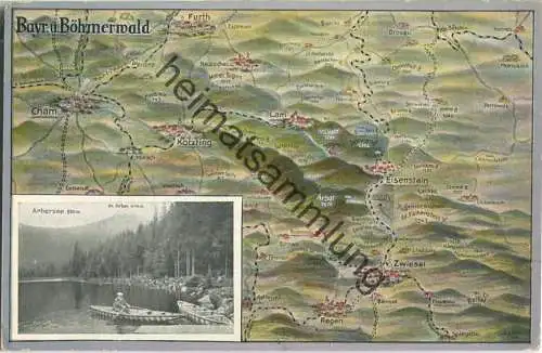 Bayrischer und Böhmerwald - Arbersee - Künstlerkarte - Verlag Löffler & Co. Greiz