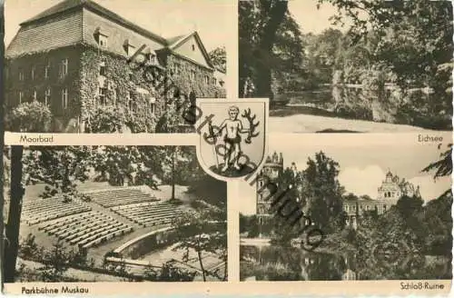 Muskau - Eichsee - Schloss-Ruine - VEB Volkskunstverlag Reichenbach 50er Jahre