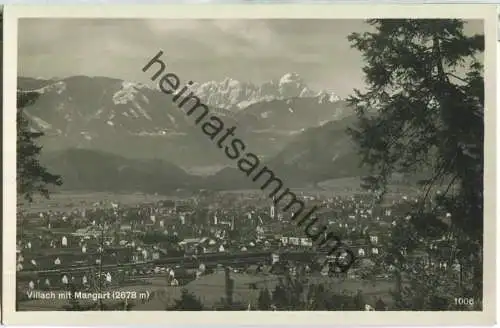 Villach mit Mangart - Foto-Ansichtskarte - Verlag Franz Schilcher Klagenfurt 1930