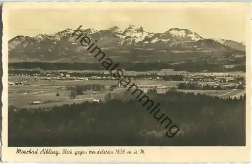 Moorbad Aibling - Blick gegen den Wendelstein - Foto-Ansichtskarte - Verlag Lothar Offner Aibling