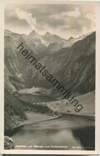 Saletalpe mit Obersee und Teufelshörner - Foto-Ansichtskarte - Verlag L. Ammon Schönau