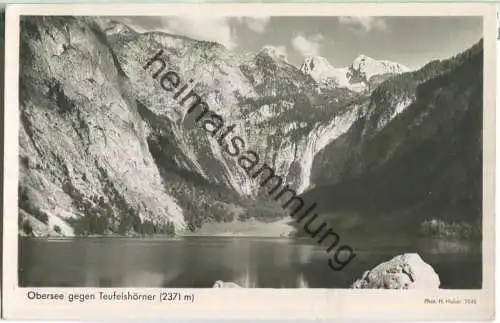 Obersee gegen Teufelshörner - Foto-Ansichtskarte - Verlag Hans Huber Garmisch-Partenkirchen