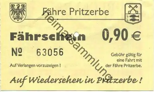 Deutschland - Fähre Pritzerbe - Fährschein 0,90 Euro