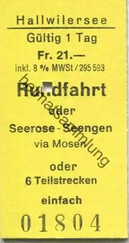 Schweiz - Hallwilersee - Rundfahrt oder Seerose-Seengen via Mosen oder 6 Teilstrecken einfach - Fahrkarte Fr. 21.-