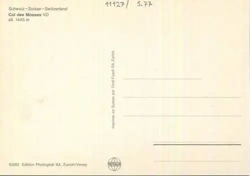 Col des Mosses - AK-Grossformat - Edition Photoglob SA Zürich