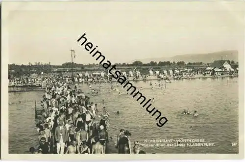 Klagenfurt - Wörthersee - Strandbad der Stadt - Foto-AK - Verlag Franz Schilcher Klagenfurt 1928