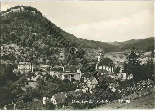 Königstein mit Festung - Foto-Ansichtskarte - Dick-Foto-Verlag Erlbach 60er Jahre