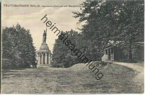 Teutoburger Wald - Hermanns-Denkmal mit Bandelhütte - Verlag Louis Glaser Leipzig - Feldpost