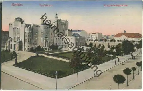 Cottbus - Stadttheater - Knappschaftsgebäude - Verlag Hermann Seibt Meissen 1916