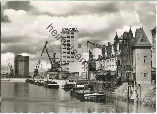 Bamberg - Neuer Hafen - Becken I - Foto-Ansichtskarte - Sonderstempel von der Einweihung am 25.9.1962