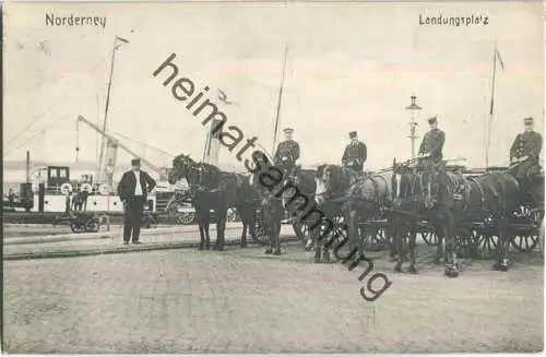 Norderney - Landungsplatz - Pferde - Verlag B. L. R. No.90