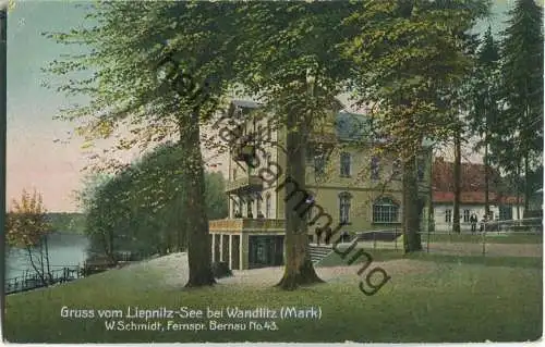 Liepnitzsee - Restaurant - Inhaber Wilhelm Schmidt - Verlag J. Friedländer Brandenburg a. H.