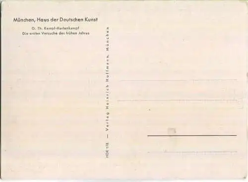 HDK178 - Die ersten Versuche des frühen Jahres - Kempf-Hartenkampf - Verlag Heinrich Hoffmann München