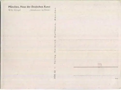 HDK262 - Abendsonne im Walde - Willy Kriegel - Verlag Heinrich Hoffmann München