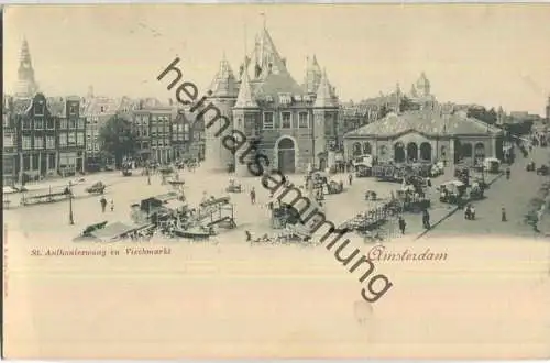 Amsterdam - St. Anthonieswaag en Vischmarkt - Verlag Römmler & Jonas Dresden ca. 1895