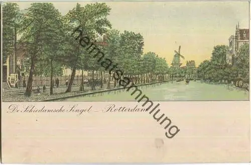 Rotterdam - De Schiedamsche Singel - Windmühle - ohne Verlagsangaben ca. 1900