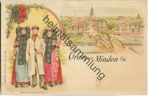 Minden - Trachtengruppe - Verlag Gust. Kaufmann Minden ca. 1900