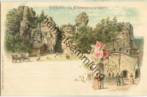 Externsteine - Lithographie - Verlag Gebr. Künzli Zürich ca. 1895