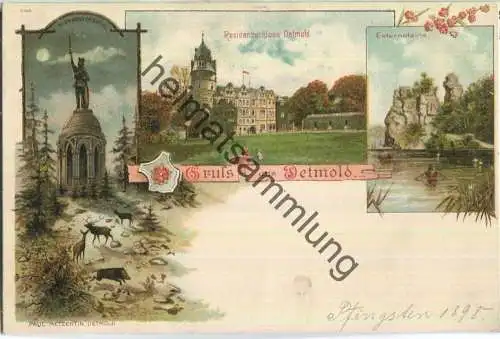 Detmold - Residenzschloss - Externsteine - Verlag Paul Metzentin Detmold - ca. 1895