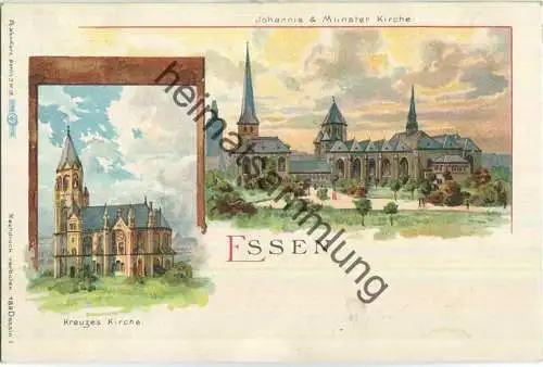 Essen - Kreuzes Kirche - Johannis und Münster Kirche - Verlag Th. Wendisch Berlin ca. 1895