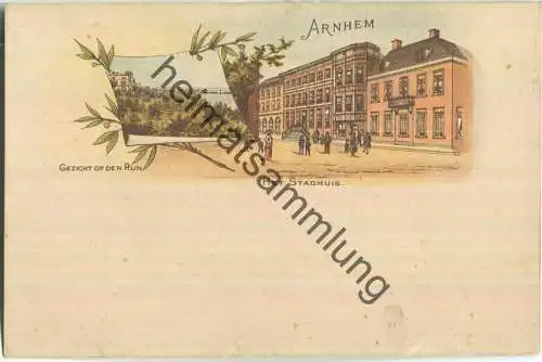 Arnhem - Het Stadhuis - Gezicht op de Rijn - ohne Verlagsangabe ca. 1895