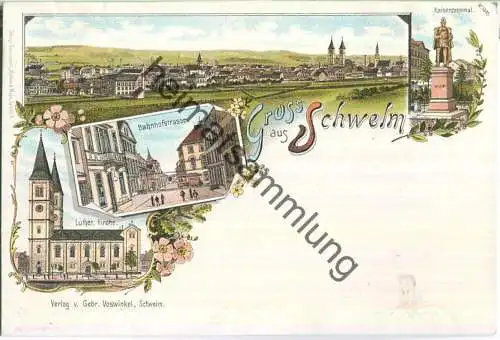 Schwelm - Bahnhofstrasse Hotel Theisen - Verlag Gebr. Voswinkel Schwelm - ca. 1895