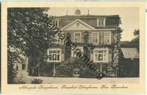 Remscheid-Ehringhausen - Haus Hasenclever - Altbergische Bürgerhäuser - Verlag Wilh. Fülle Barmen